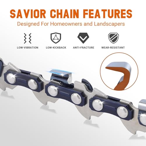 Savior 3Pack S44 Pole Pruner Saw Chain for 12-Inch Guide Bars, 3/8" LP Pitch .050" Gauge 44 Drive Links Replacement 63 PM3 44, 3636 005 0044, T44 Fits Echo, Stihl MS 170 McCulloch and more by Savior - Used condition - Image 3