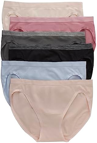 Hanes Pack, ComfortFlex Fit Panties, Seamless Underwear for Women, 6-Pack, Assorted Colors, Large