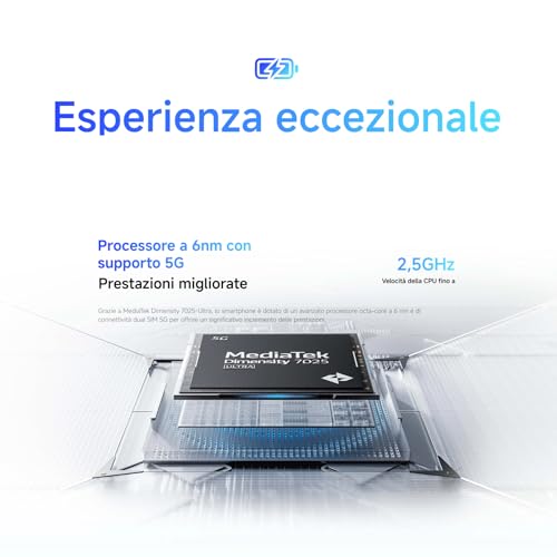 Smartphone Xiaomi Redmi Note 14 5G, 8+256GB, Sistema fotografico AI da 108MP, batteria da 5110mAh, display con tecnologia Eye-Care da 120Hz, funzionalità AI (caricabatterie non incluso),Viola - 9