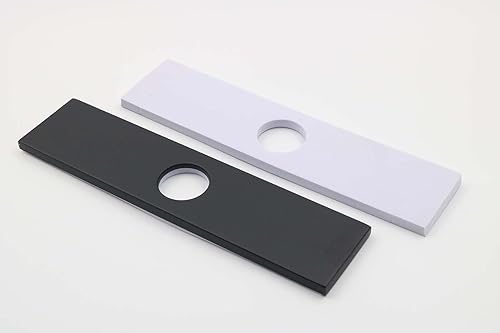 Miniatura 3 de Cubierta para grifo de 10 pulgadas, placa de cubierta para fregadero de cocina o baño, placa cuadrada negra mate de acero inoxidable para grifo