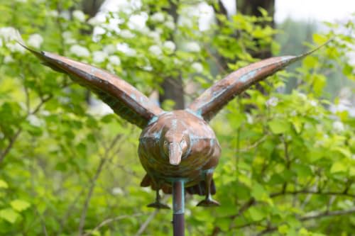 Antique Copper Mallard Duck Decorative Garden Stake Outdoor Statue Yard Art by CLYB - Used condition - Image 3