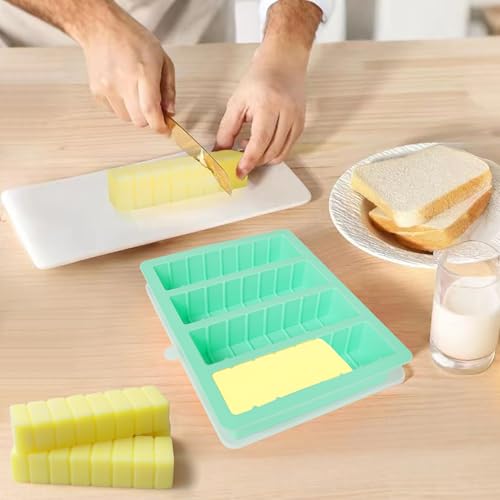 2Pack Butter Silicone Mold Tray with Lid, Non-Stick Butter Mold Tray for Homemade Butter Fits Standard Butter Stick Size, Ideal for Soap Bar, Energy Bar, Cake, Chocolate by Zorazio - Image 3