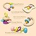 Wooden Baby Rattle, Organic Colorful Baby Rattles Set, Toddler Hand Wooden Rattles Toy Set for Infant Grasping, Sensory Development, Gift for Baby Boys Girls