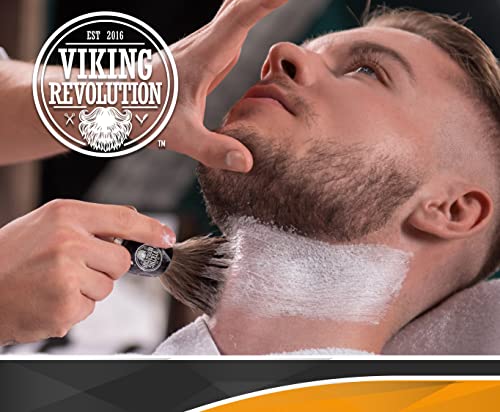 Viking Revolution Badger Hair Shaving Brush- Shave Brush For Wet Shave Using Shaving Cream & Soap- Best Shave Of Your Life For Safety Razor, Double Edge Razor, Straight Razor Or Shaving Razor #TOP6