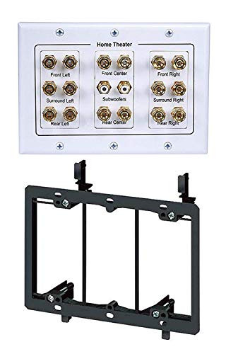 iMBAPriceプレミアムバナナ壁プレート – バナナプラグバインディングポストウォールプレートスピーカー Built-in Surround + Dual RCA Jack