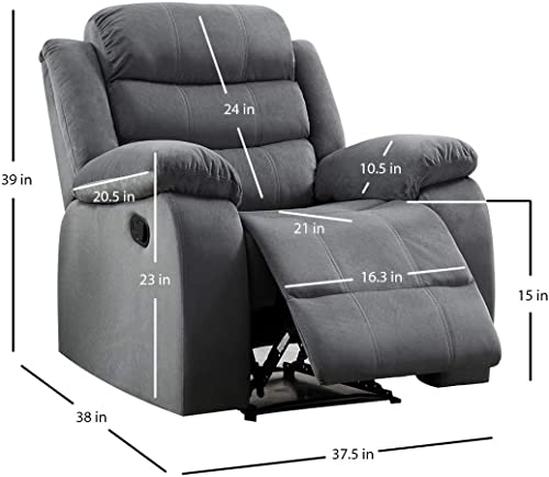 Sillón reclinable tapizado gris oscuro con masaje miniatura 2
