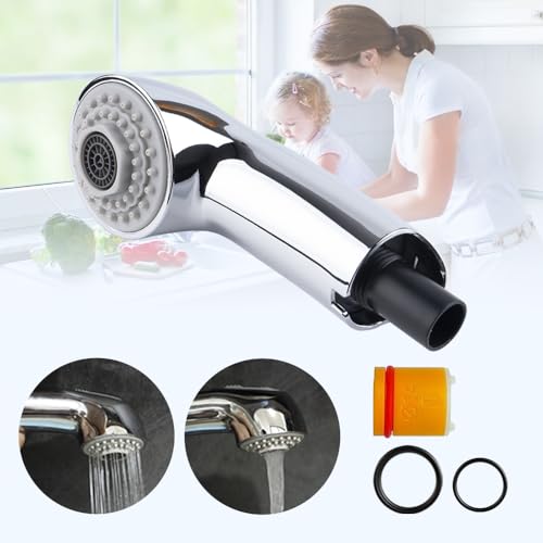 Pull Out Spray Head for Grohe Kitchen Faucet Parts 46312IE0/46298IE0, Pull Out Spray Head, Faucet Head Replacement - Chrome