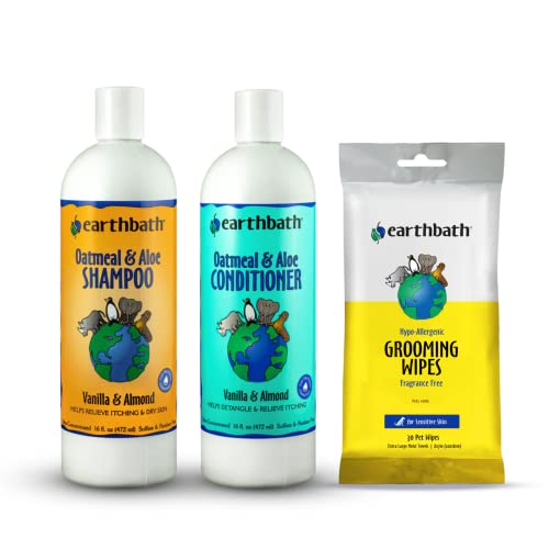 earthbath, Oatmeal & Aloe Dog Shampoo and Conditioner Set & Hypo-...