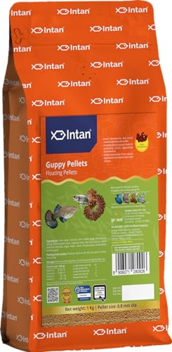 Image of Intan Aquatic Guppy Pellet Fish Food | Floating Pellet For Health And Growth | 0.8 MM Dia, 1 kg, Pack of 1,All Life Stages
