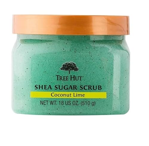 T H Tree Hut Shea Sugar Body Scrub, Pineapple, Coconut Lime,18Oz, 2Pk, With Single Fragrance-Free Makeup Remover Cleansing Towelette #TOP4