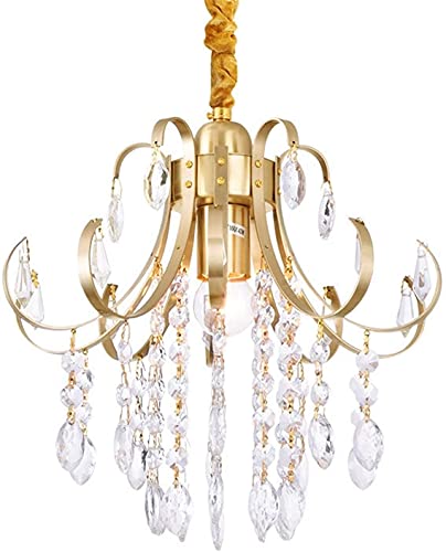 Lustre en cristal dorée tout en bronze avec système de prise à brancher