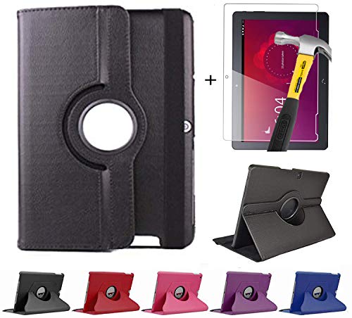 munddy- Funda GIRATORIA 360º con Soporte para BQ Aquaris M8,rotable 360° (Protector Cristal Templado Opcional) (Azul + 1 Protector) …