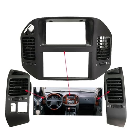 Salida de ventilación de aire acondicionado, instalación de aire acondicionado compatible con Mitsubishi Pajero V73 V75 V77 Montero, accesorios interiores(1 set Assy)