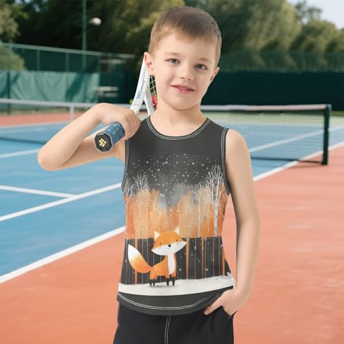 Fox Tree Orange Boys Tank Tops Toddler Boys' Assorted Sleeveless Tank Tops for 3-15 Years,3T 6