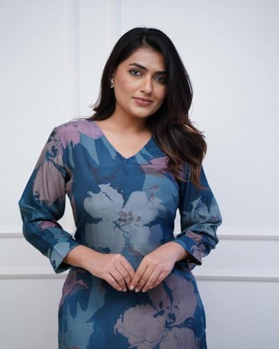Image of ANNI Designer Women's Chanderi Straight Printed 2Pc Kurta Set