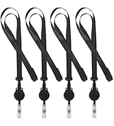 Classycoo Office Lanyard [4 Pack] Polyester Neck Lanyards with Retractable Badge Reel & Safety Br...