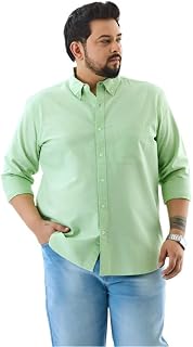 SNITCH Men Casual Plus Size Shirt | Regular Fit Full Sleeve Button-Down Collar Solid Design | 100% Cotton & Breathable Fab Price In India