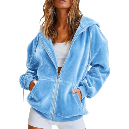 Veste sweat femme zippée avec poches pull automne hiver confortable