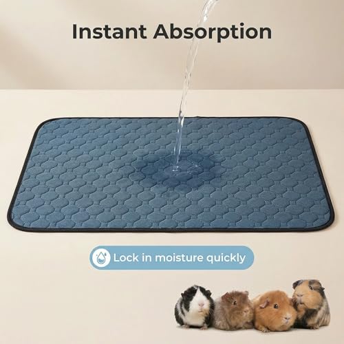 Image of Guinea Pig Cage Liners - Washable Guinea Pig Pee Pads, Waterproof Reusable & Anti Slip Guinea Pig Bedding Fast and Super Absorbent Pee Pad for Small Animals Rabbit Hamster Rat