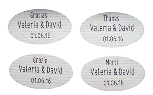 50 étiquettes adhésives pour mariage Kraft individualisé Cover