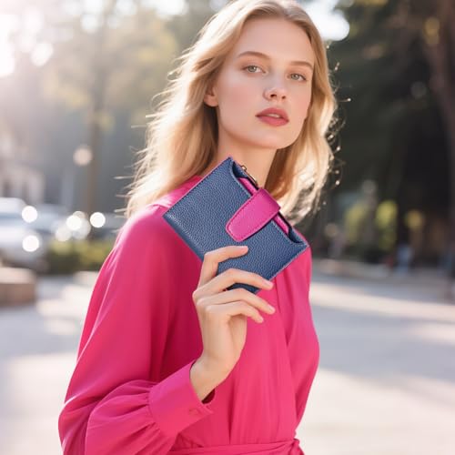 Image of Airkit Small Wallet Women RFID Blocking Soft Leather Bifold Compact Card Holder Wallet for Women with Zipper Coin Pocket 4 ID Window