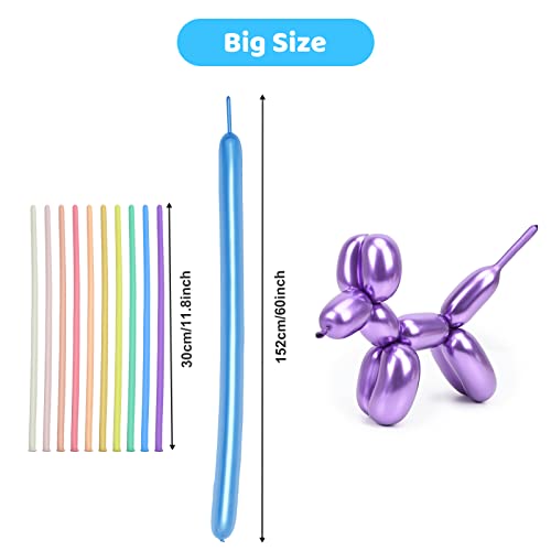 Rubfac Metallic 260 Balloons, 100Pcs Long Balloons In 10 Metallic Colors, Twisting Balloons Magic Balloons Animal Balloons For Party, Carnivals, Birthday, Wedding Party Decorations #TOP1