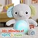 Bright Starts Hug-a-Bye Baby Elephant Stuffed Animal Musical Toy, Soft Toy Soother Plays Songs & Lights up, Newborn and up