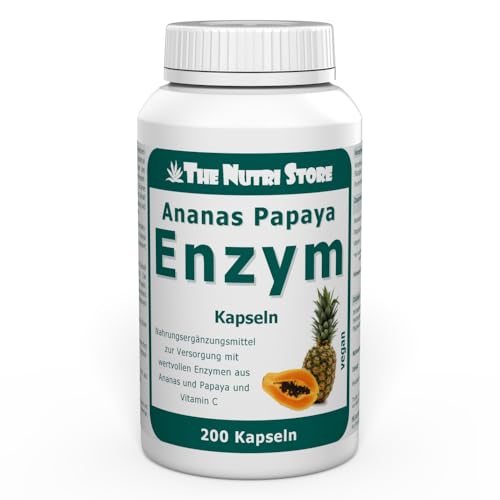 Enzym Kapseln 200 Stk. - Nahrungsergänzungsmittel zur Versorgung mit wertvollen Enzymen aus Ananas und Papaya und Vitamin C