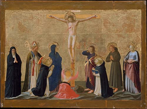 Tableau la Crucifixion de Fra Angelico impression d'art sur toile pour salon 60x90cm