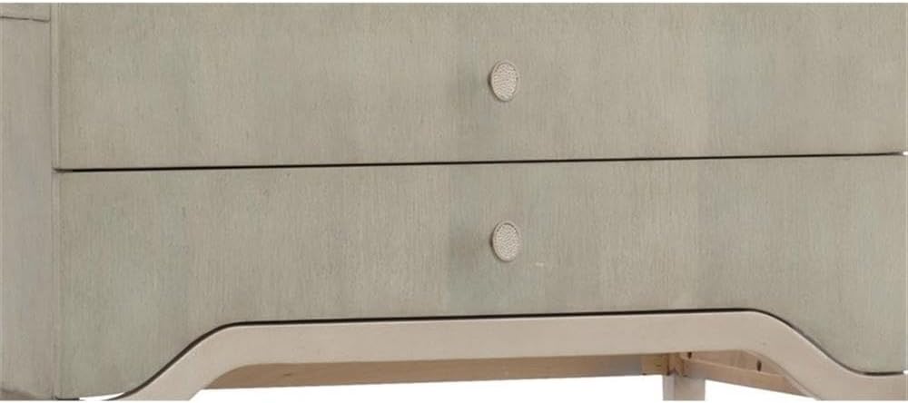 Hooker Furniture Elixir 30" x 19" Contemporary Wood Nightstand with 2 Drawers, Metal X-Stretcher, in Natural & Champagne Silver Finish