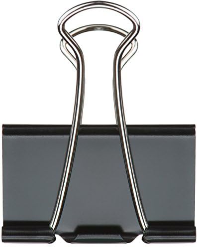 TRUSTY Medium Binder Clips in Crystal Clear Plastic Box with Attached Lid