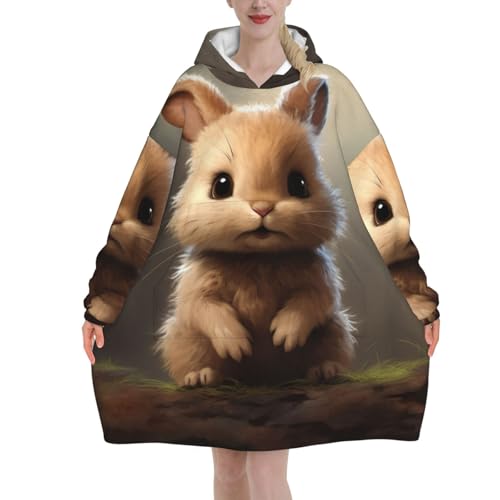 Couverture surdimensionnée chaude et plaid adulte imprimé lapin mignon