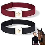 Andibro 2 Stück 1,5 Zoll Elastischer Reitgürtel, REIT Ausrüstung mit Surcingle Schnalle Englisch Reitgürtel Gebissgürtel Equestrian Elastic Belt für Frauen Reitsport Reiten