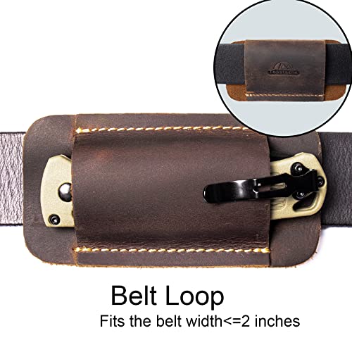 Topstache Knife Sheath, Handmade Knife Holster, Horizontal Carry Leather Sheath For Belt, Edc Pocket Organizer For Men,Darkbrown #TOP4