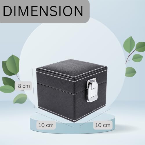 Image of ZAFCO Watch Box Organizer for Men and Women Single Slot Premium Luxury PU Leather Watch Display Case Portable for Travelling Gift Bracelet Jewellery Box Black