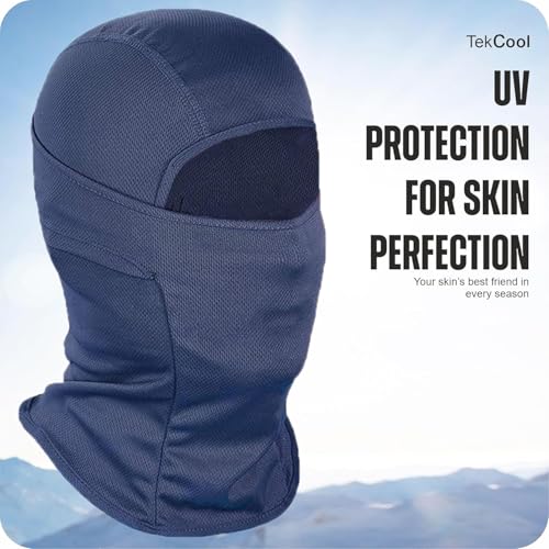 Image of TEKCOOL Face Mask for Bikers in Riding UV Protected Full Face Mask Balaclava for Men Black Mask for Bike Riding & Cycling, Full Face Helmet Mask for Men