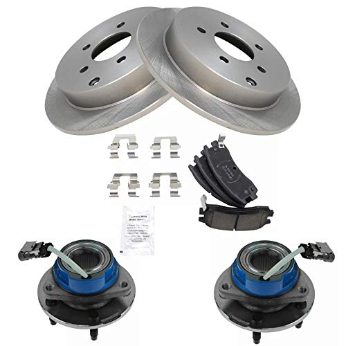 Image of TRQ Rear Brake Pad and Rotor Set Ceramic Compatible with 2002-2006 Buick Rendezvous 2002-2004 Chevrolet Venture Oldsmobile Silhouette 2001-2005 Pontiac Aztek 2002-2005 Montana