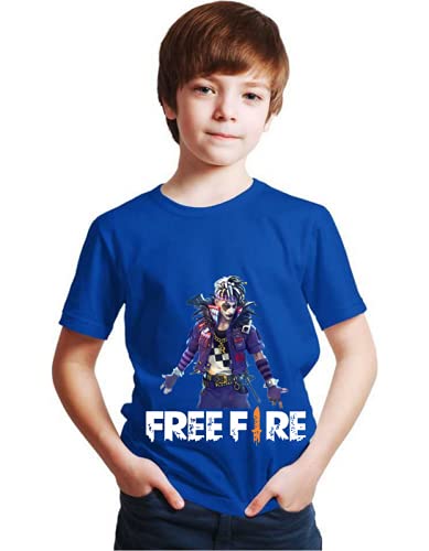 ShreeG CreationShree Chitransh Creations Round Neck Half Sleeve Free-Fire Pro Character Printed Cotton T-Shirts for Kids, Boys and Girls