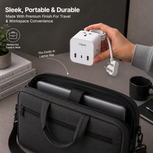 Image of Rapoo SP30 6in1, Heavy Duty Power Extension, 3 AC Socket, 2 USB A, 1 Type C