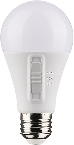 Miniatura 2 de Satco Accesorio - Lámpara de repuesto de base media LED A19 CCT seleccionable de 12 W (paquete de 4) - 4.59 pulgadas de largo y 2.36 pulgadas de