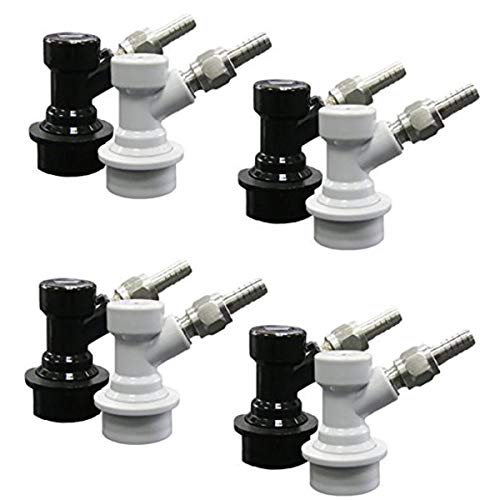 PERA Corny Keg Quick Disconnect Ball Lock Disconnect Set with Stainless Steel Swivel Nut for Home Brewing Beer Keg System (Pack of 8)