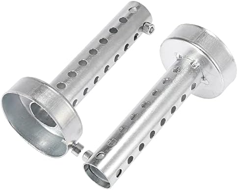 Motoforti 2pcs 60mm Universal Motorcycle Exhaust Silencer Exhaust Insert Muffler Pipe Silver Tone