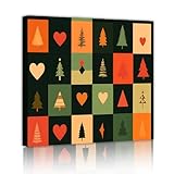 お祝いの幾何学的なキャンバスプリントは、ハートと木のパターンを備えたリビングルームの壁の装飾のためのモダンなウォールアートをプリントします 70x70cmのインナーフレームを吊るす準備ができている家の装飾