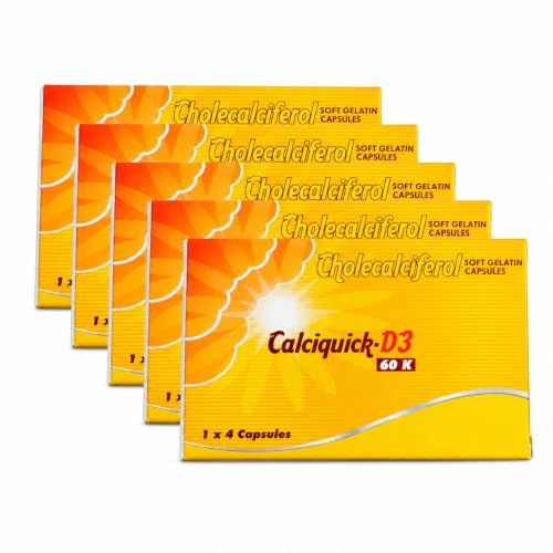 Image of MORIXA Calciquick D3 60000 IU Softgel Capsules | Vitamin D3 (Cholecalciferol) Supplement for Bone, Teeth, Muscle & Immunity Support | 5 Strips x 4 Capsules (20 Capsules)