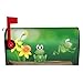 Joyidec Two Green Frogs Spring Mailbox Covers Magnetic Standard Size Waterproof Mailbox Wraps Post Letter Box for Courtyard Garden Yard Fence Decor 21x18 in