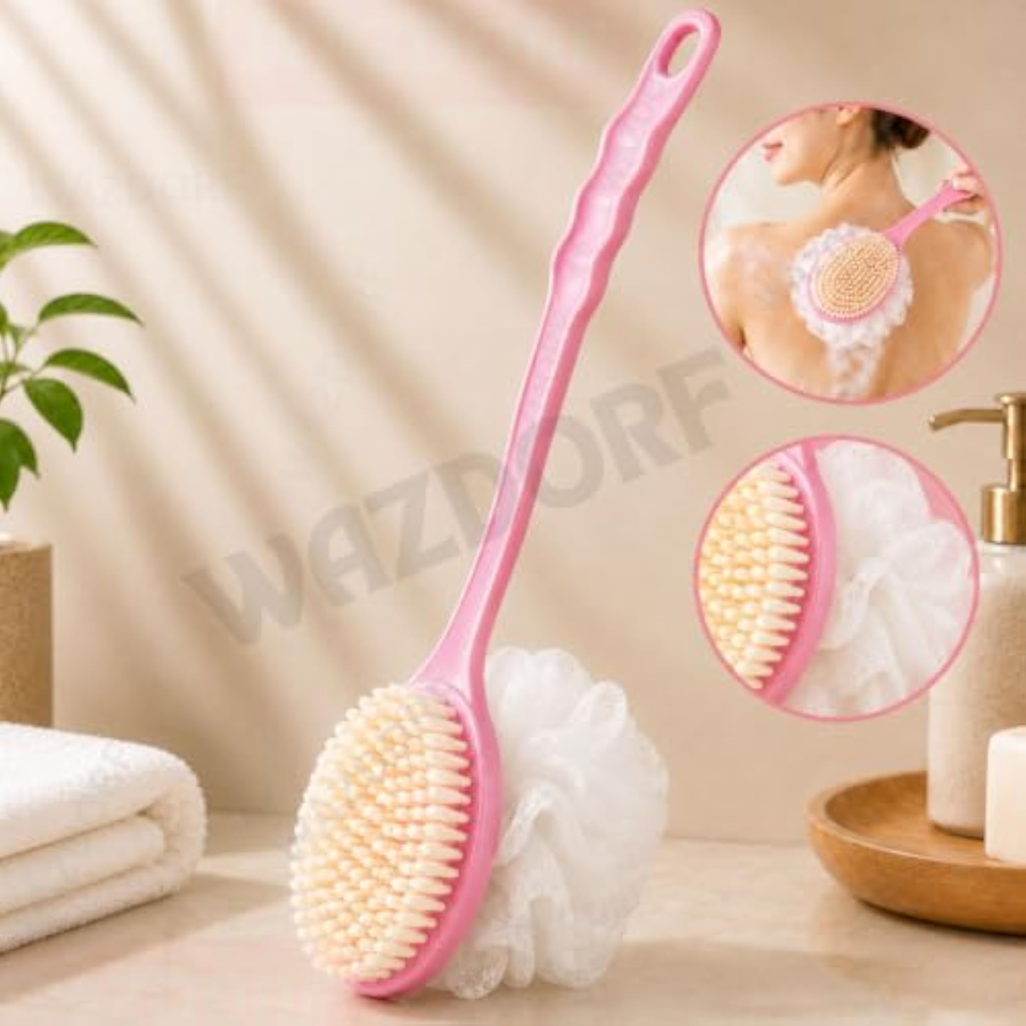 2-in-1 Body Bath Brush with Long Handle