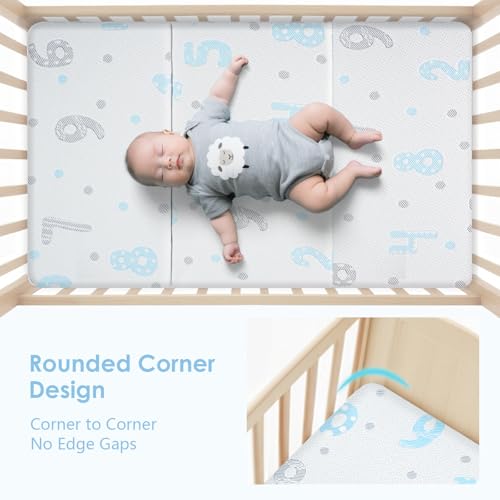 Image of Trifold Pack and Play Mattress Pad, 38 inchx26 inch Memory Foam Pack N Play Mattresses for Baby Toddler, Foldable Portable Travel Crib Mattress for Pack N Play with Carry Bag