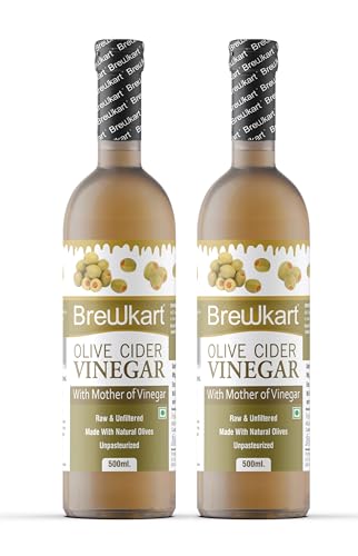Image of Olive Vinegar (Jaitun Ka Sirka) with Mother 500ml Each - Unfiltered, Raw, Natural, Ideal for Salads & Detox