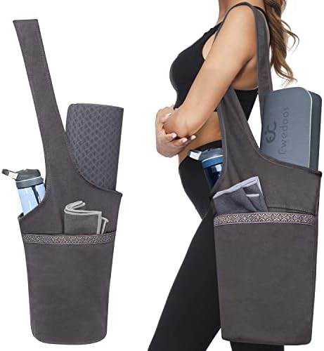 Ewedoos Yoga Mat Bag with Large Size Pocket and Zipper Pocket, Fit Most Size Mats