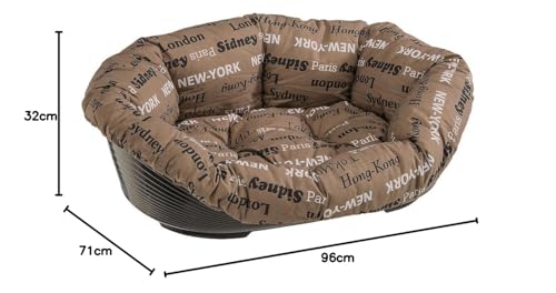 Panier pour chien avec coussin lavable Ferplast SOFA' 10 plastique marron - 4